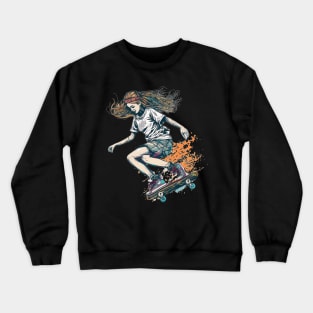 skater girl Crewneck Sweatshirt